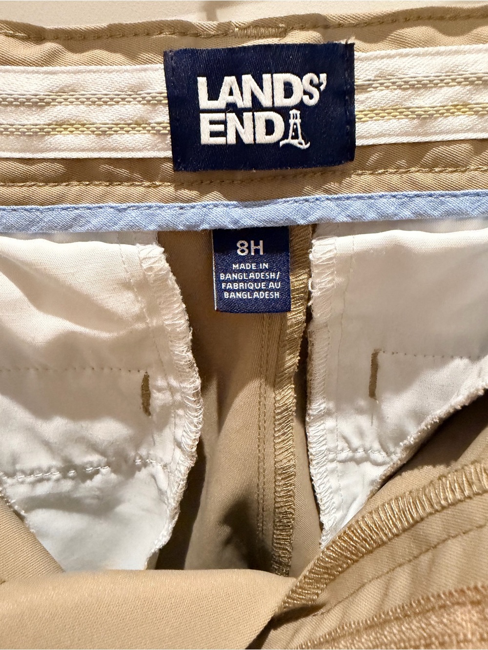 Lands' End Boys Khaki Straight-Fit Pants size 8H - Picture 5 of 7